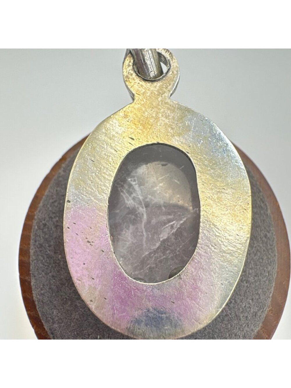 Quartz Cabochon Bezel Set Statement Pendant 925 Sterling Silver 1.75" Length - Picture 6 of 10